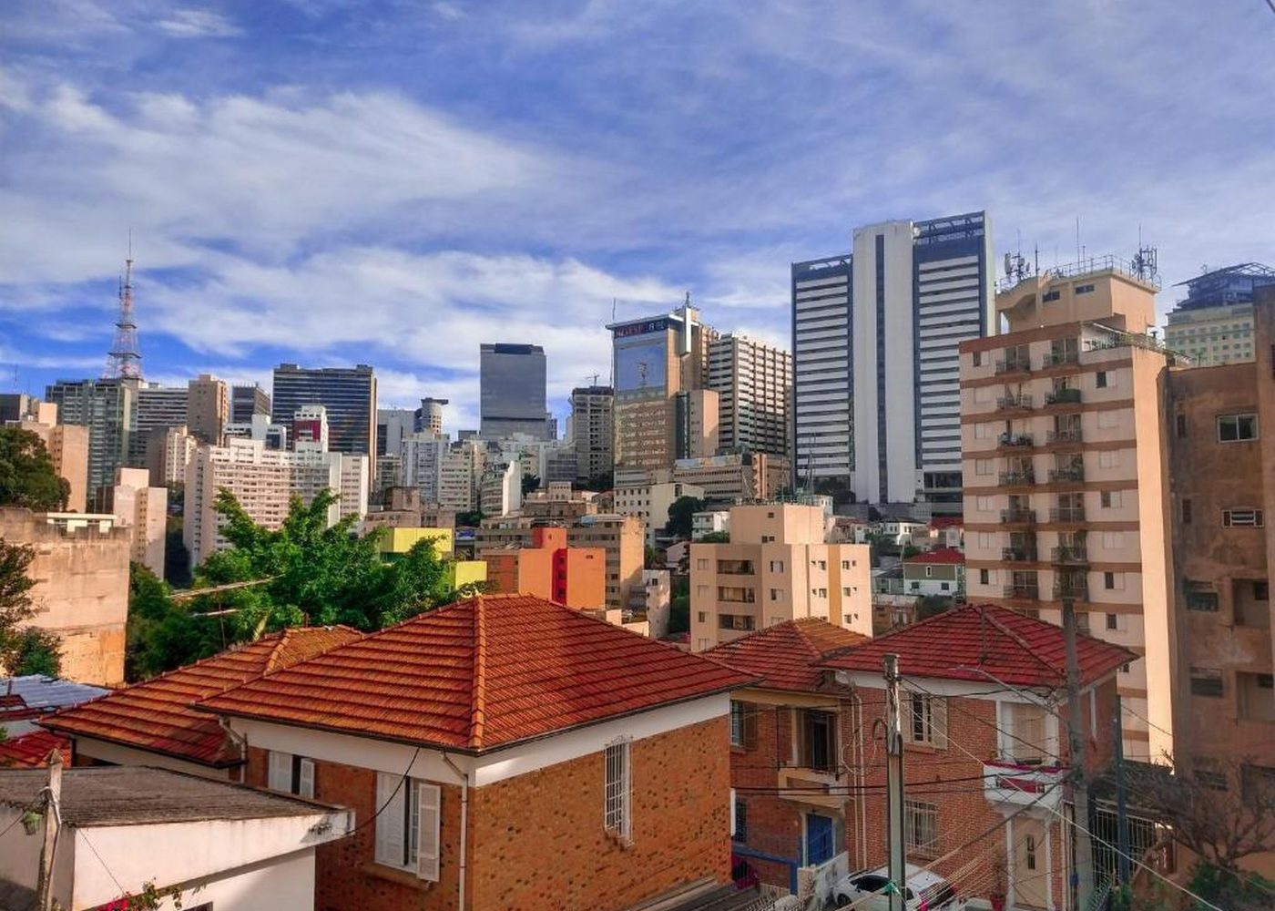 Vista dos edifícios de São Paulo a partir da pousada